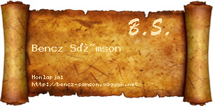 Bencz Sámson névjegykártya